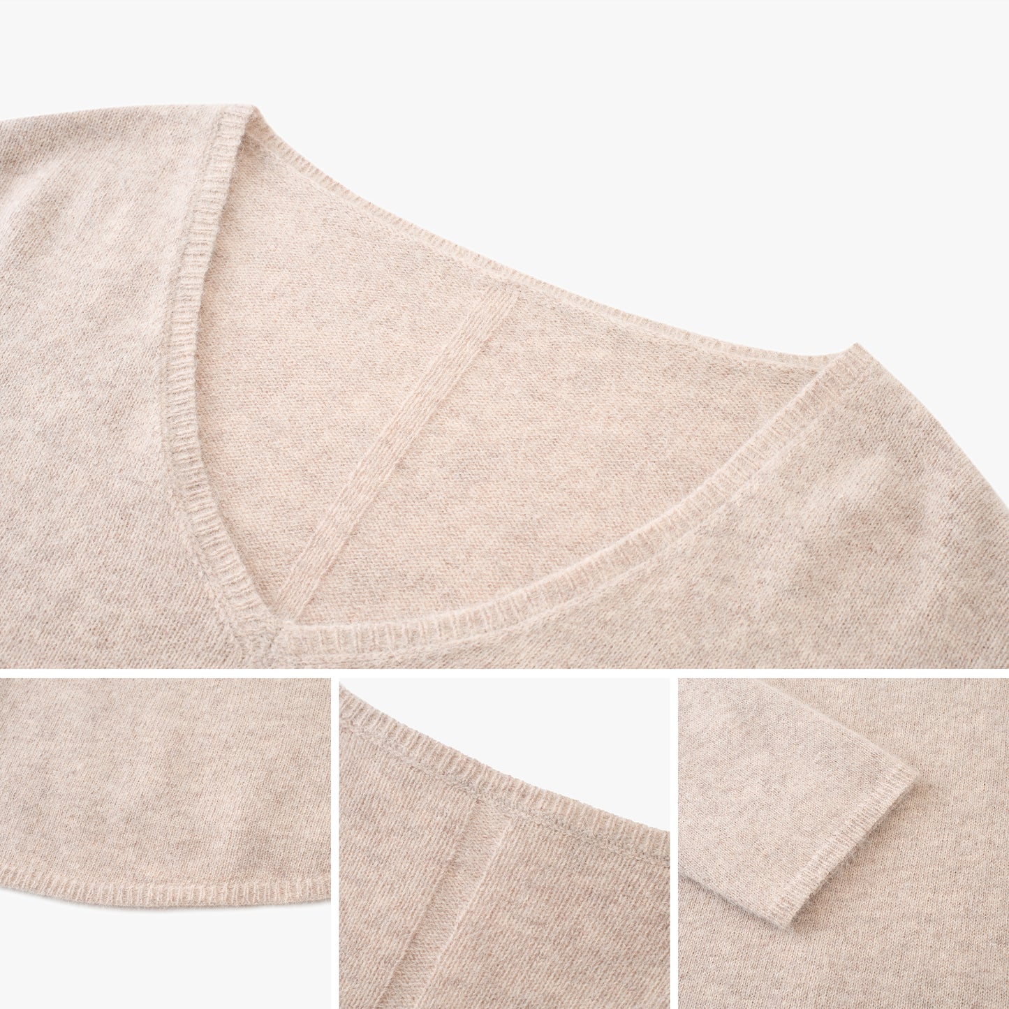 Brushed Wool-Blend V-Neck Sweater