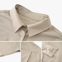 Fluid Oversized Mugwort-Blend Point-Collar Shirt