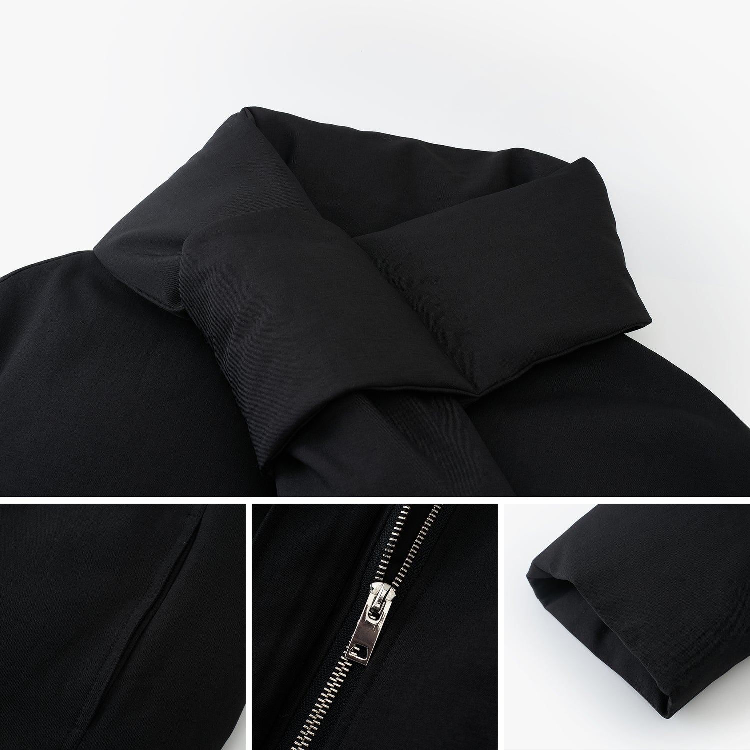 Scarf-Collar Goose Down Jacket