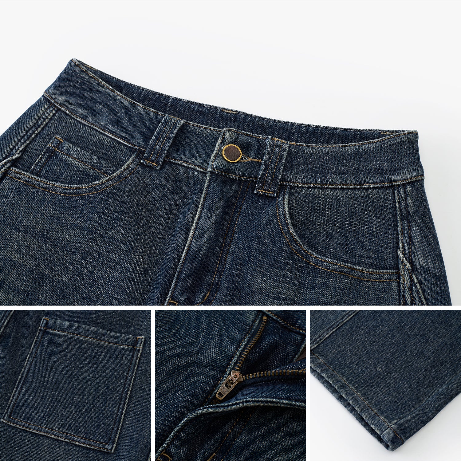 Panel-Seam Wide-Leg Cotton-Blend Jeans