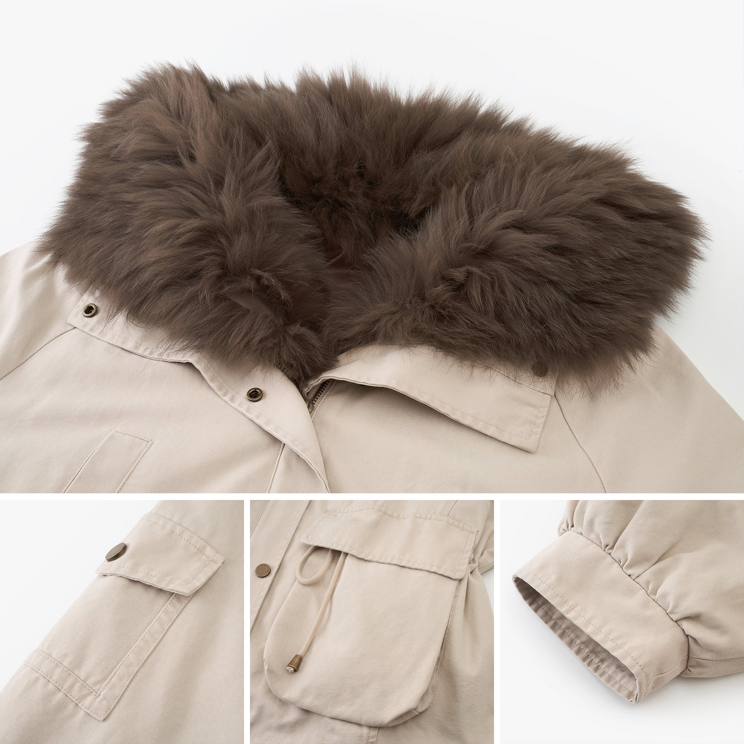 Minimal Fur-Trim Down Parka