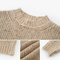 Marl-Knit Wool Crewneck Sweater