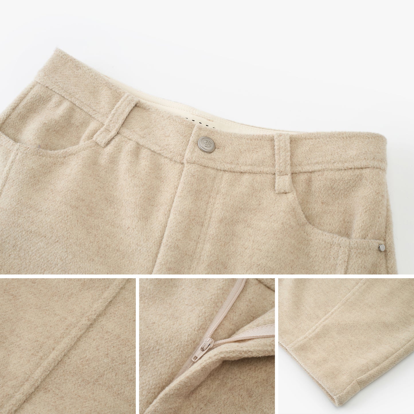 Clean-Seam Wide-Leg Wool-Blend Trousers
