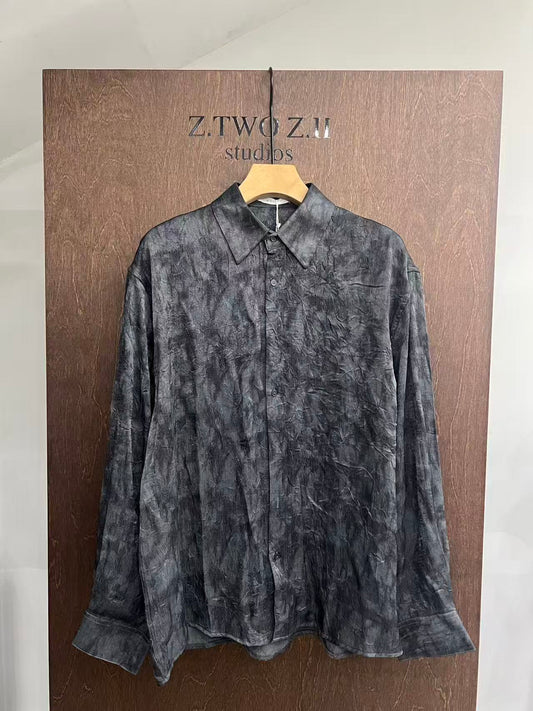 Washed Crinkle Long-Sleeve Shirt