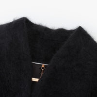 Brushed Belted Wool-Blend Knit Jacket