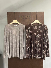 Washed Botanical Relaxed Long-Sleeve Tee