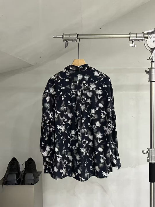 Floral Print Relaxed Long Sleeve Shirt