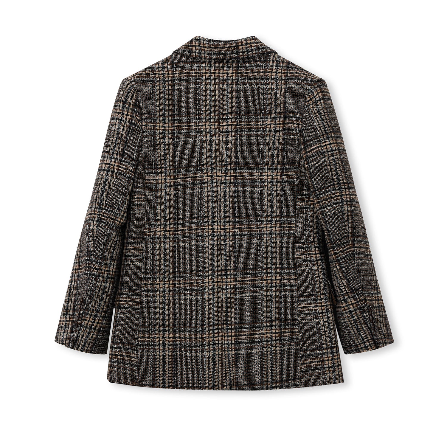 Plaid Double-Breasted Wool-Blend Blazer