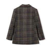 Plaid Double-Breasted Wool-Blend Blazer