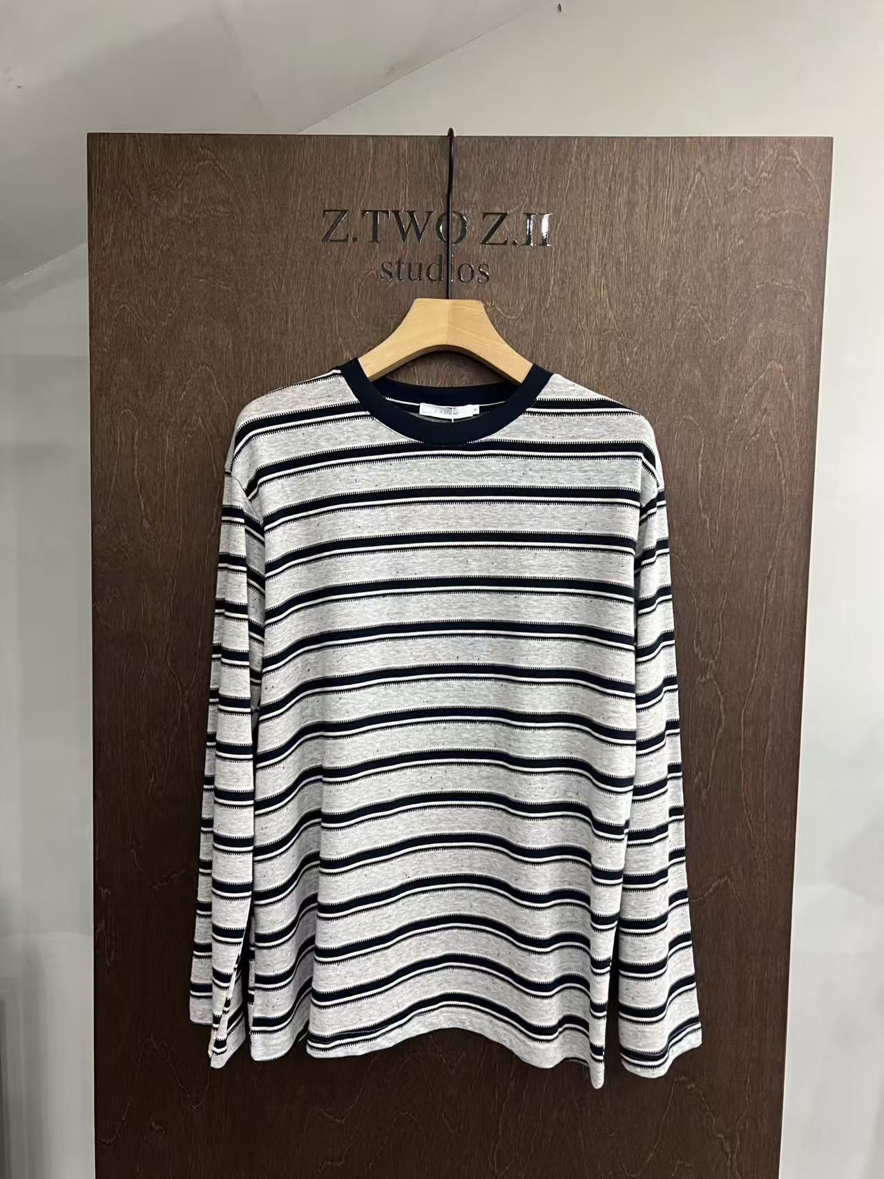 Relaxed Multi-Stripe Long-Sleeve Top