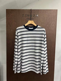 Relaxed Multi-Stripe Long-Sleeve Top