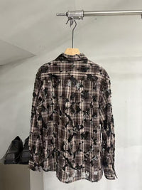 Deconstructed Plaid Distressed Shirt