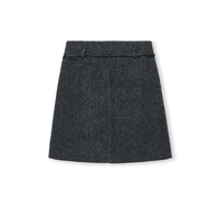 Tie-Belt Wool-Blend Wrap Skirt