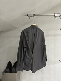 Relaxed Hidden-Placket Long-Sleeve Shirt