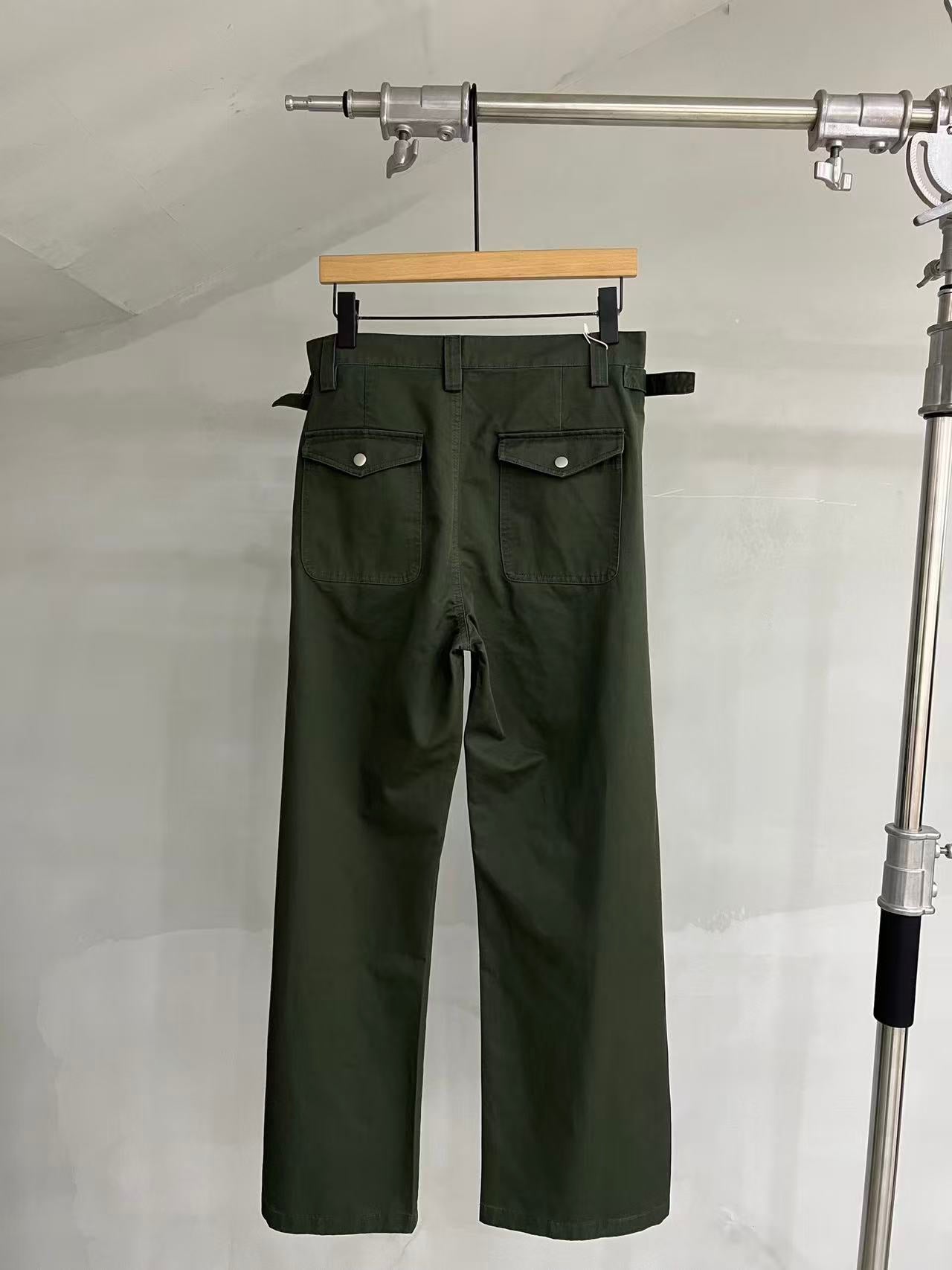 Side-Tab Wide-Leg Trousers