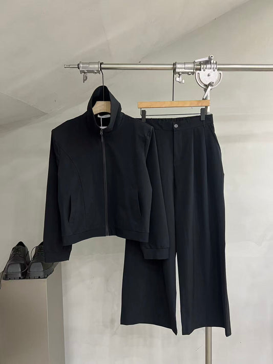 Fluid Pleated Wide-Leg Trousers
