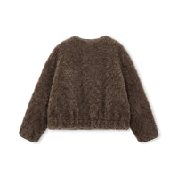 Shearling Button-Front Cropped Jacket