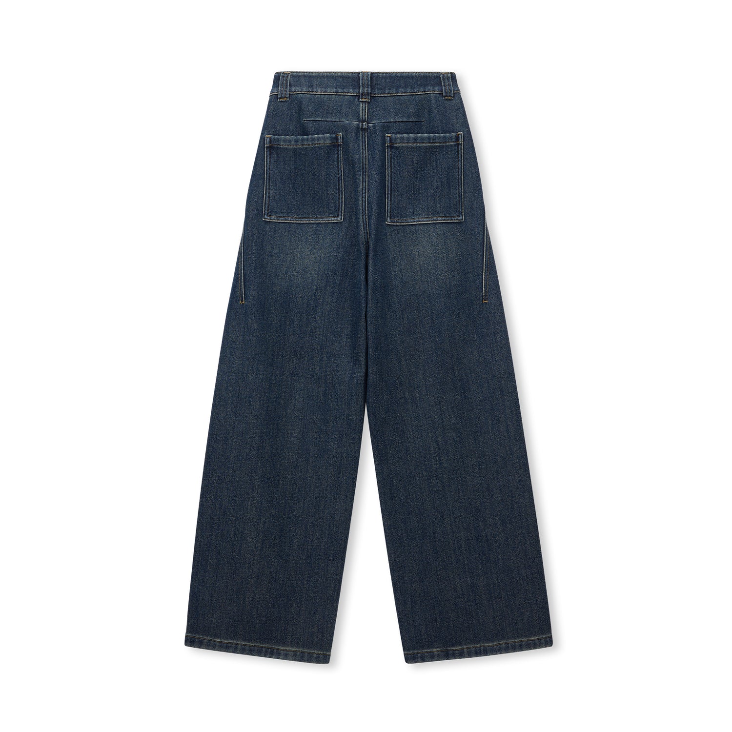 Panel-Seam Wide-Leg Cotton-Blend Jeans