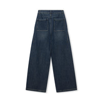 Panel-Seam Wide-Leg Cotton-Blend Jeans