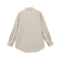 Pinstripe Relaxed Cotton-Blend Button-Up Shirt