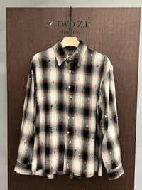 Distressed Plaid Cotton Shirt
