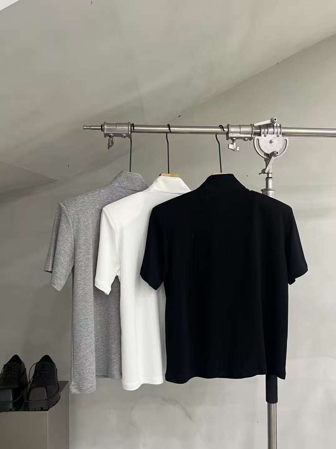 Half-Zip Mock-Neck Stretch Tee
