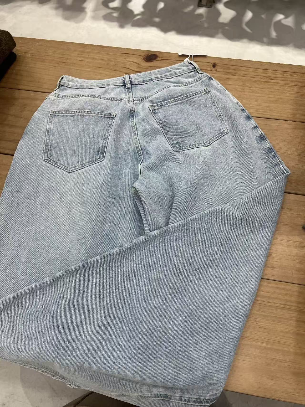 Light-Wash Relaxed Wide-Leg Jeans