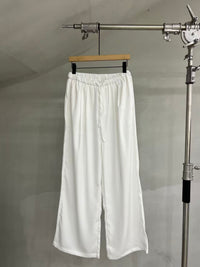 Relaxed Drawstring Wide-Leg Lounge Trousers