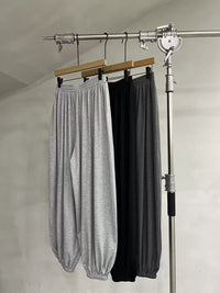 Relaxed Drape Elastic-Hem Pants