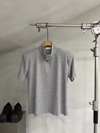 Half-Zip Mock-Neck Stretch Tee