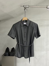 Relaxed Short-Sleeve Button-Up Shirt