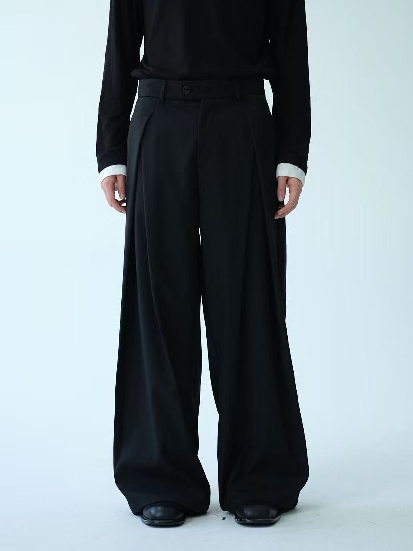 Wide-Leg Tailored Trousers