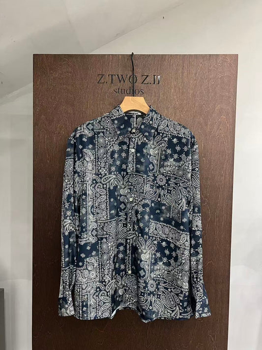 Paisley Patchwork Long-Sleeve Shirt