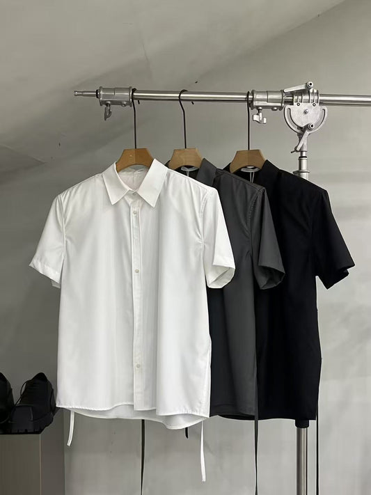 Relaxed Short-Sleeve Button-Up Shirt