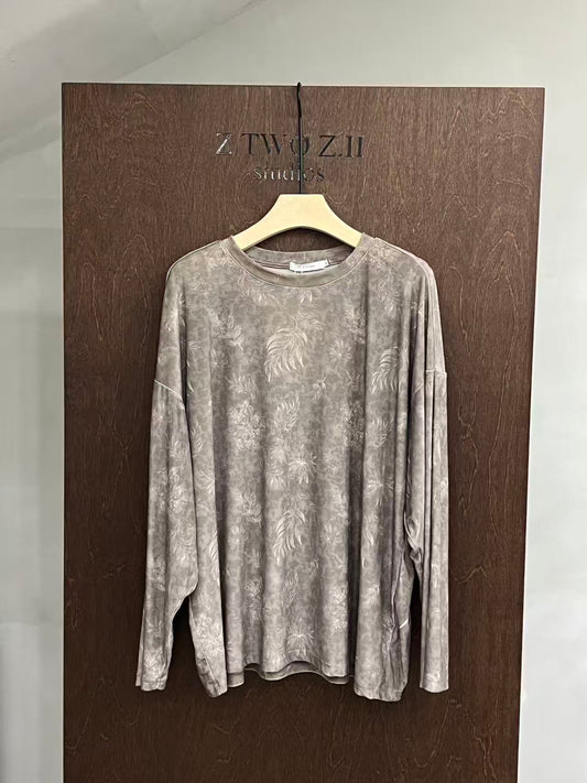 Washed Botanical Relaxed Long-Sleeve Tee