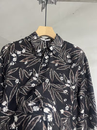 Botanical Print Relaxed Long Sleeve Shirt