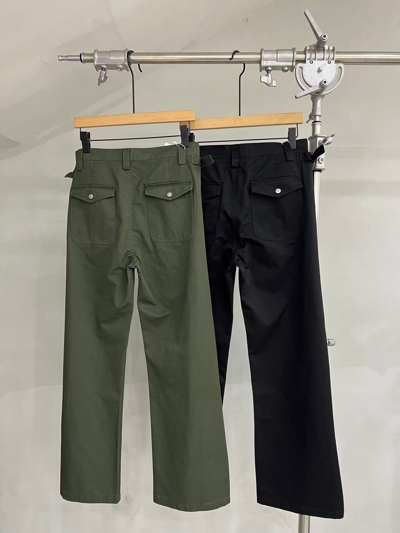 Side-Tab Wide-Leg Trousers