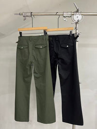 Side-Tab Wide-Leg Trousers
