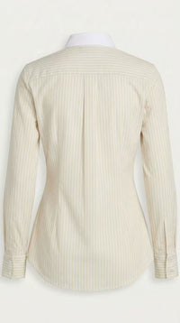 Contrast Bib Pinstripe Tailored Shirt