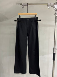 Side-Tab Wide-Leg Trousers