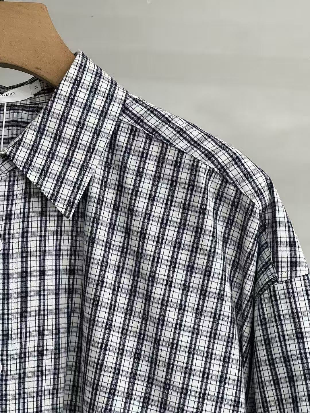 Monochrome Check Relaxed Shirt