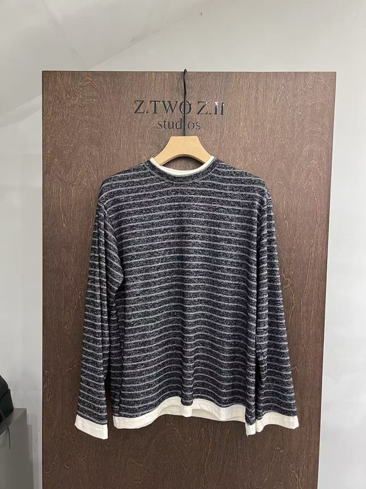 Relaxed Striped Knit Long-Sleeve Top