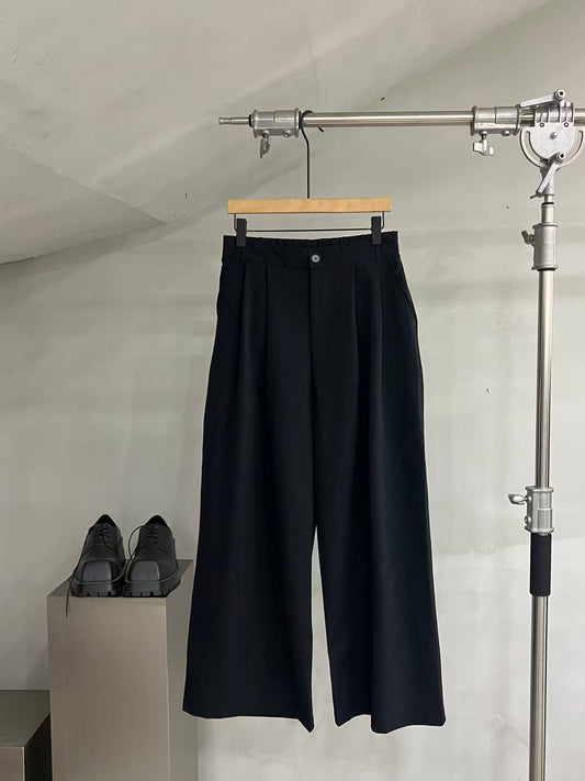 Fluid Pleated Wide-Leg Trousers